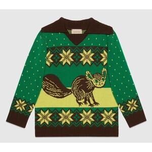 NWT Gucci Kids x Freya Hartas wool polo jumper Size 12